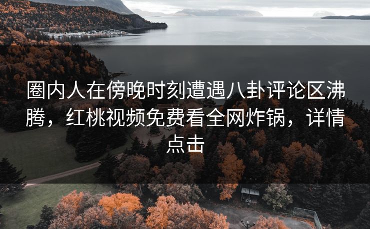 圈内人在傍晚时刻遭遇八卦评论区沸腾，红桃视频免费看全网炸锅，详情点击
