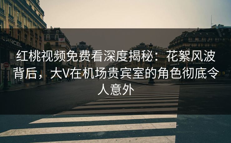 红桃视频免费看深度揭秘：花絮风波背后，大V在机场贵宾室的角色彻底令人意外